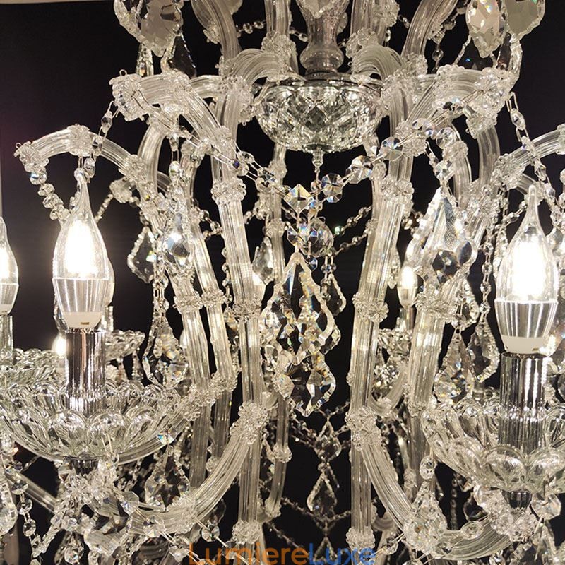 Lustre décoratif européen en cristal avec 24 lumières