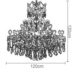 Lustre décoratif européen en cristal avec 24 lumières