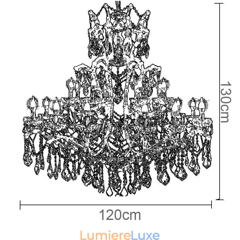 Lustre décoratif européen en cristal avec 24 lumières