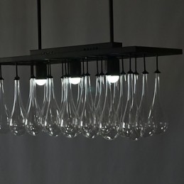 Lustre en métal peint en cristal contemporain moderne