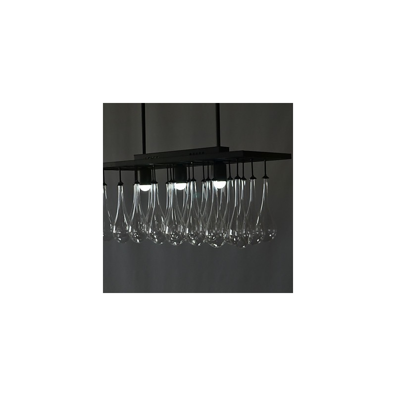 Lustre en métal peint en cristal contemporain moderne