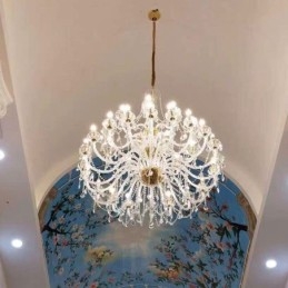 Lustre européen en cristal avec 32 lumières, plafonnier décoratif de luxe