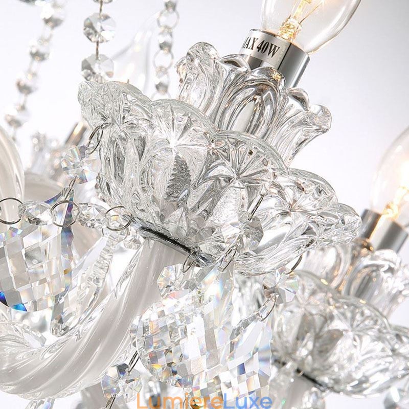 Lustre européen en cristal avec 32 lumières, plafonnier décoratif de luxe