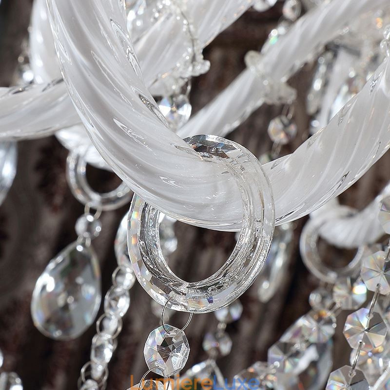 Lustre européen en cristal avec 32 lumières, plafonnier décoratif de luxe
