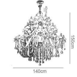 Lustre européen en cristal avec 32 lumières, plafonnier décoratif de luxe