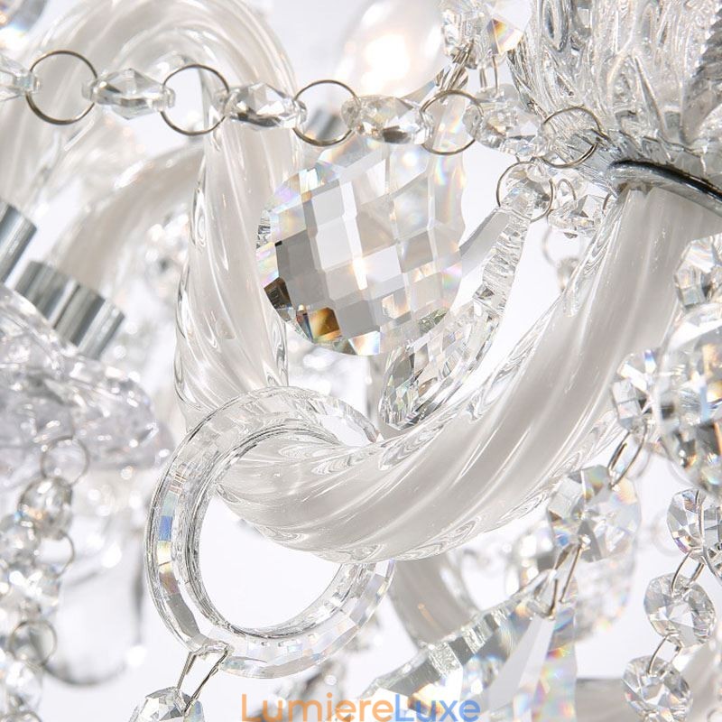 Lustre européen en cristal avec 32 lumières, plafonnier décoratif de luxe