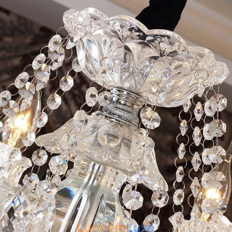 Lustre européen en cristal avec 32 lumières, plafonnier décoratif de luxe