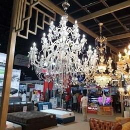Lustre européen en cristal avec 32 lumières, plafonnier décoratif de luxe