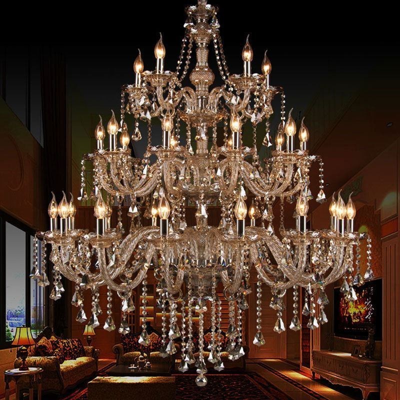 Lustre européen en cristal avec 30 lumières décoratives