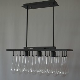 Lustre en métal peint en cristal contemporain moderne