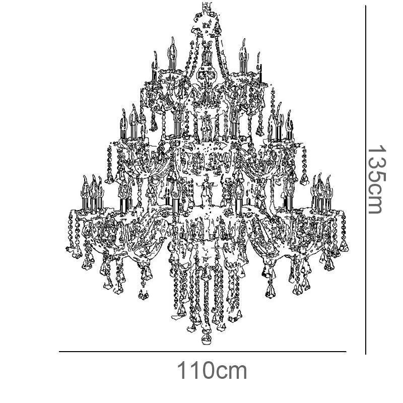 Lustre européen en cristal avec 30 lumières décoratives