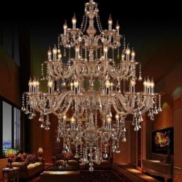 Lustre en cristal cognac avec 35 lumières