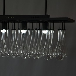 Lustre en métal peint en cristal contemporain moderne