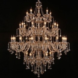 Lustre en cristal cognac avec 35 lumières