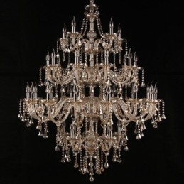 Lustre en cristal cognac avec 35 lumières