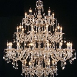 Lustre en cristal cognac avec 35 lumières