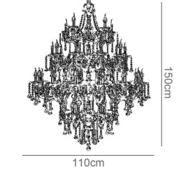 Lustre en cristal cognac avec 35 lumières