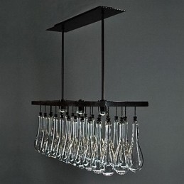 Lustre en métal peint en cristal contemporain moderne