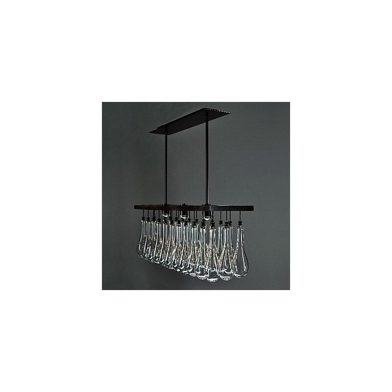 Lustre en métal peint en cristal contemporain moderne