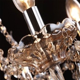 Lustre européen en cristal couleur cognac avec 40 lumières