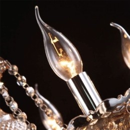 Lustre européen en cristal couleur cognac avec 40 lumières