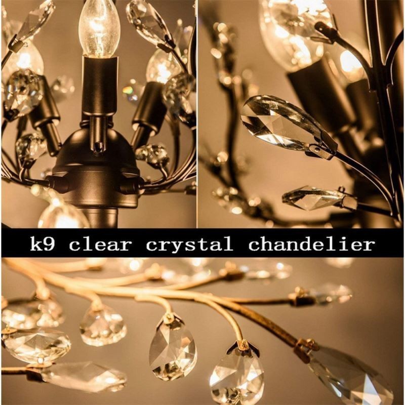 Lustre rétro noir en cristal