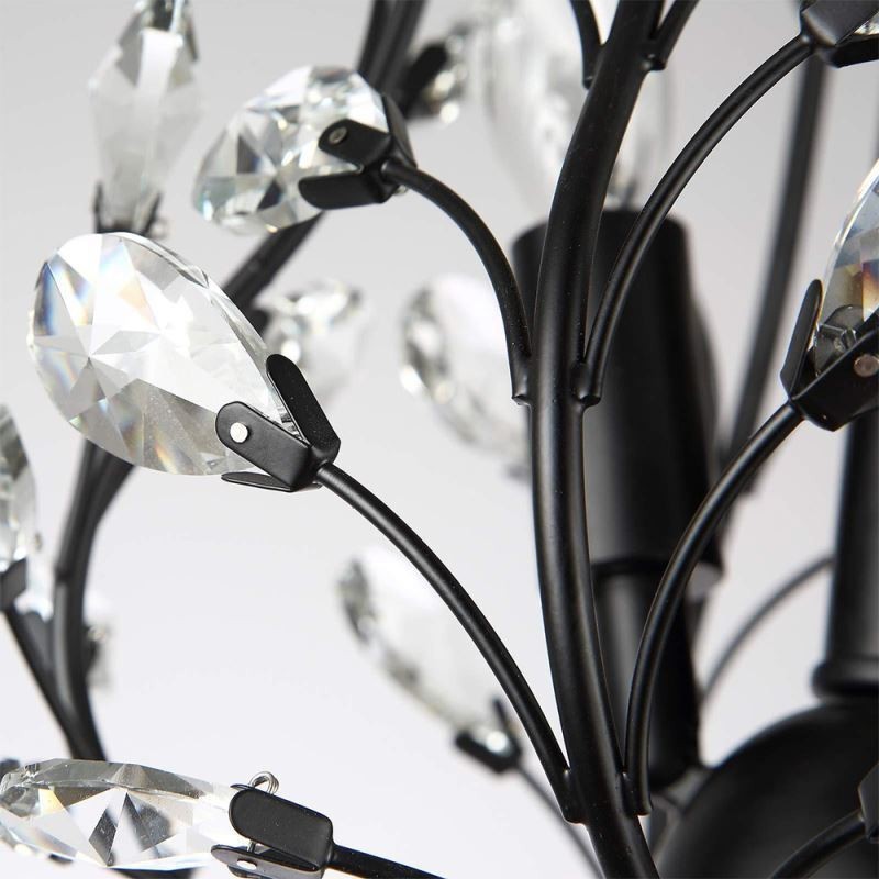 Lustre rétro noir en cristal