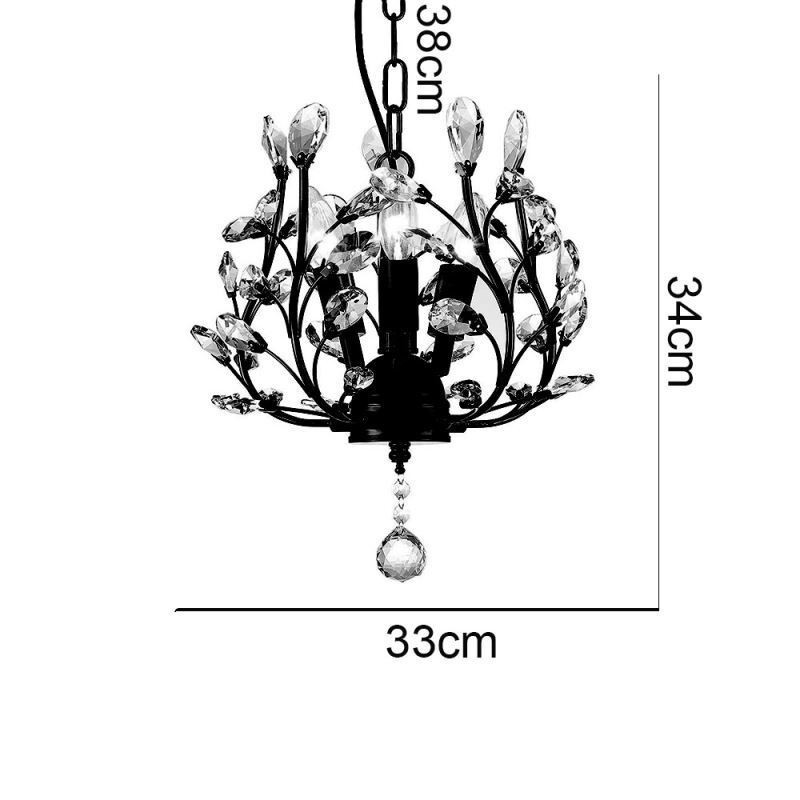 Lustre rétro noir en cristal