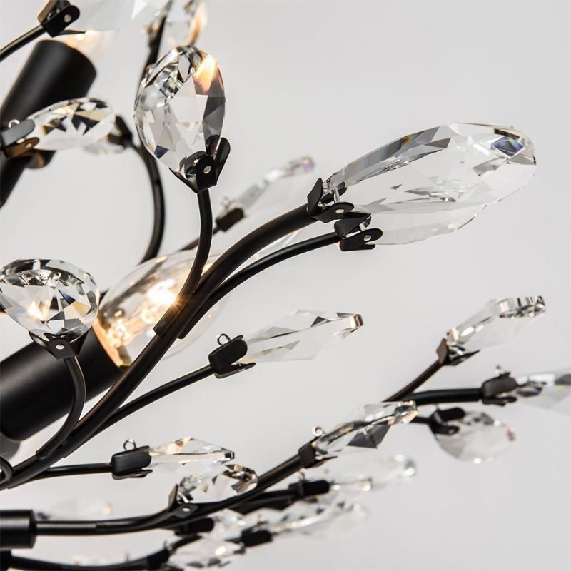 Lustre rétro noir en cristal