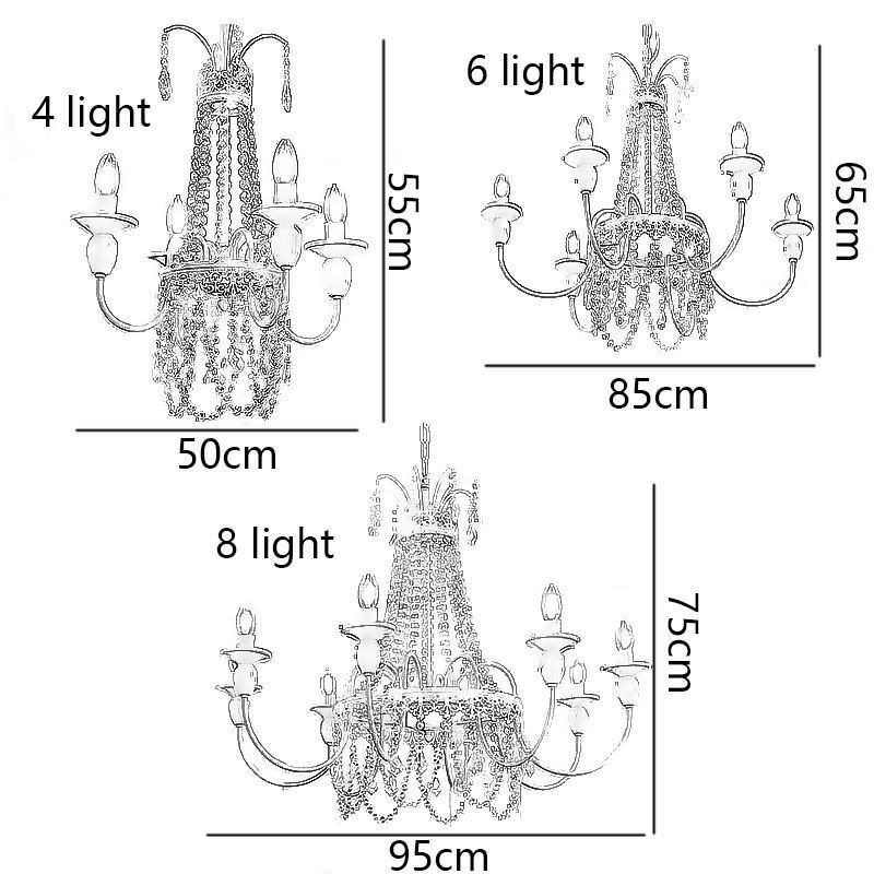 Lustre en cristal nordique, plafonnier crème peint