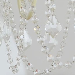Lustre en cristal nordique, plafonnier crème peint
