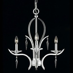 Lustre en cristal élégant avec 3 lumières dans une ampoule bougie