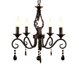 Lustre rustique en fer forgé 5 lumières