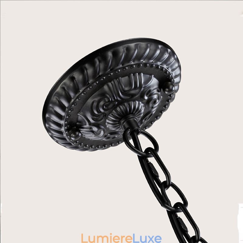 Lustre rustique en fer forgé 5 lumières