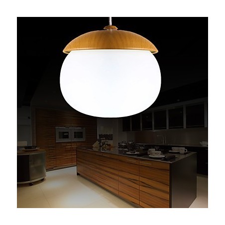 Lustre en bois et bambou de style mini contemporain moderne Lustre en bois et bambou de style mini contemporain moderne