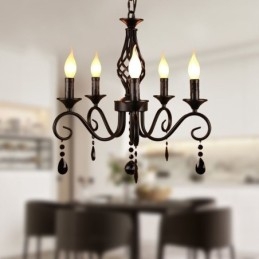 Lustre rustique en fer forgé 5 lumières