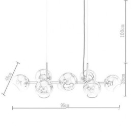 Lampe suspendue contemporaine Magic Bean simple à 8 lumières