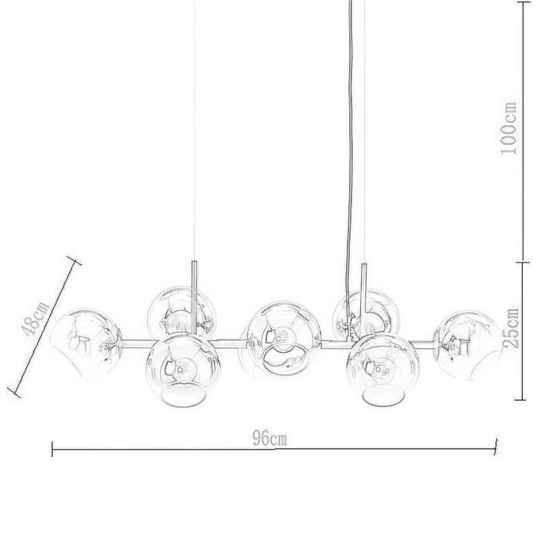 Lampe suspendue contemporaine Magic Bean simple à 8 lumières