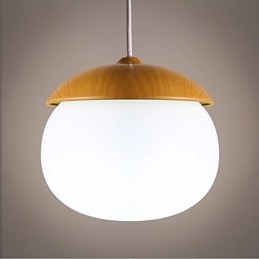 Lustre en bois et bambou de style mini contemporain moderne