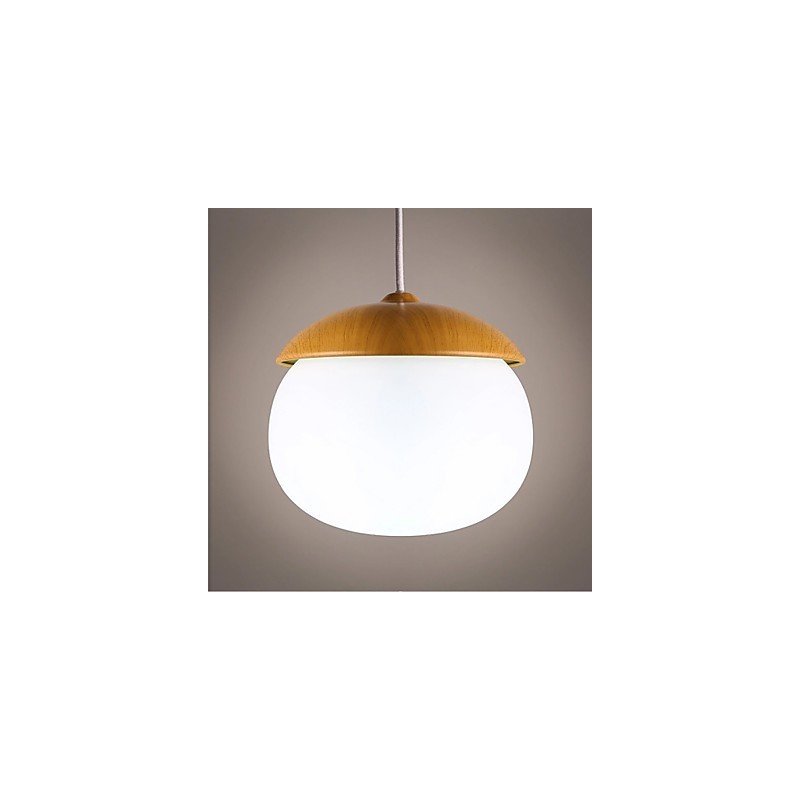 Lustre en bois et bambou de style mini contemporain moderne