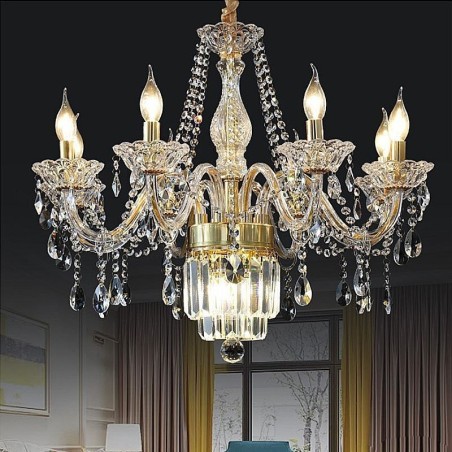 Grand lustre en cristal, suspension classique européenne Grand lustre en cristal, suspension classique européenne