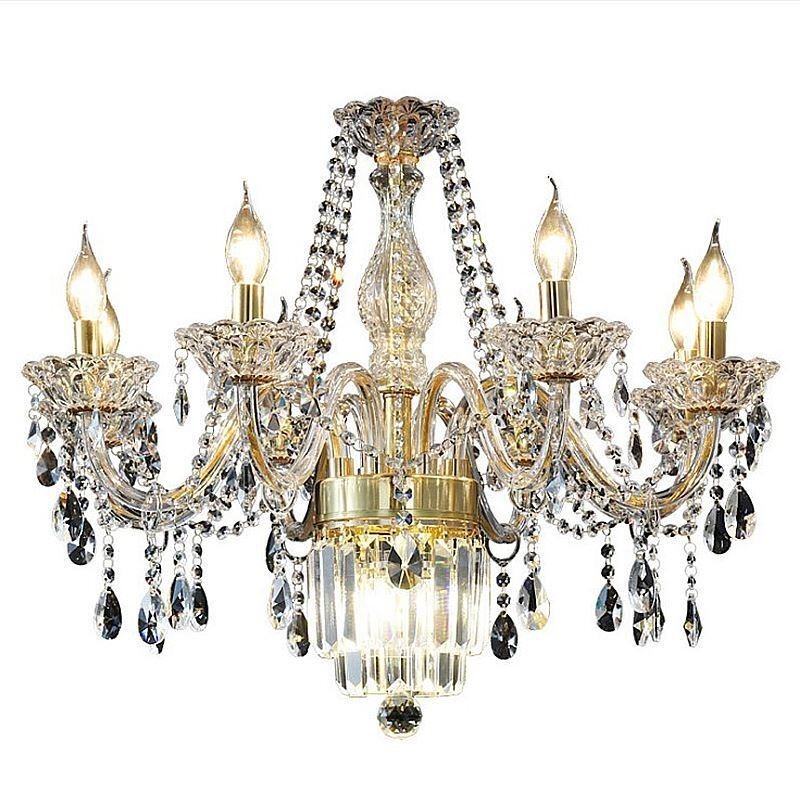 Grand lustre en cristal, suspension classique européenne
