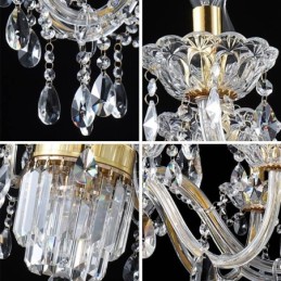 Grand lustre en cristal, suspension classique européenne