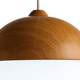 Lustre en bois et bambou de style mini contemporain moderne