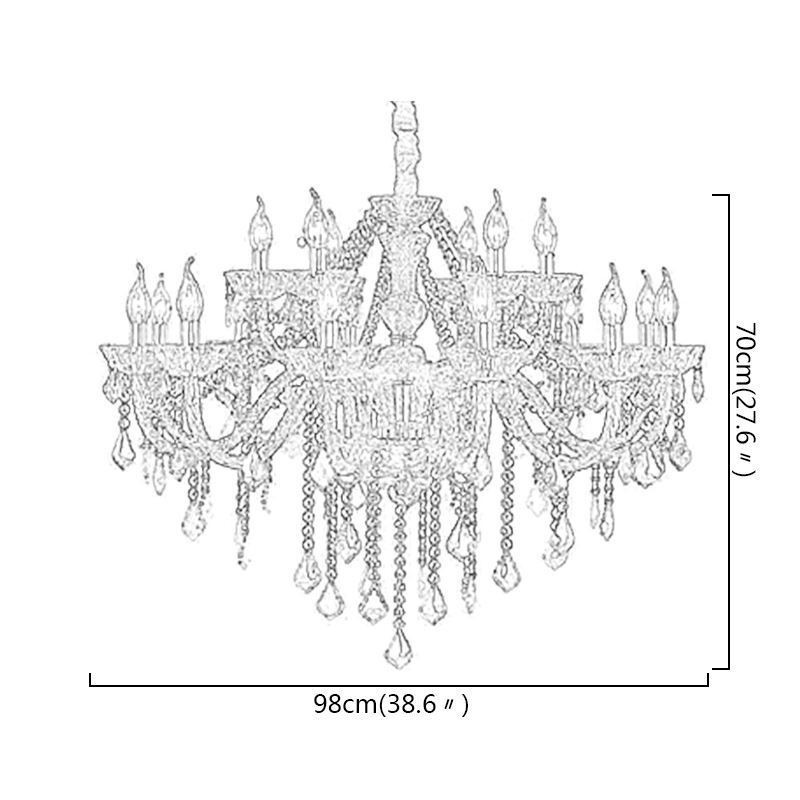 Lustre européen en cristal de luxe, suspension bleue