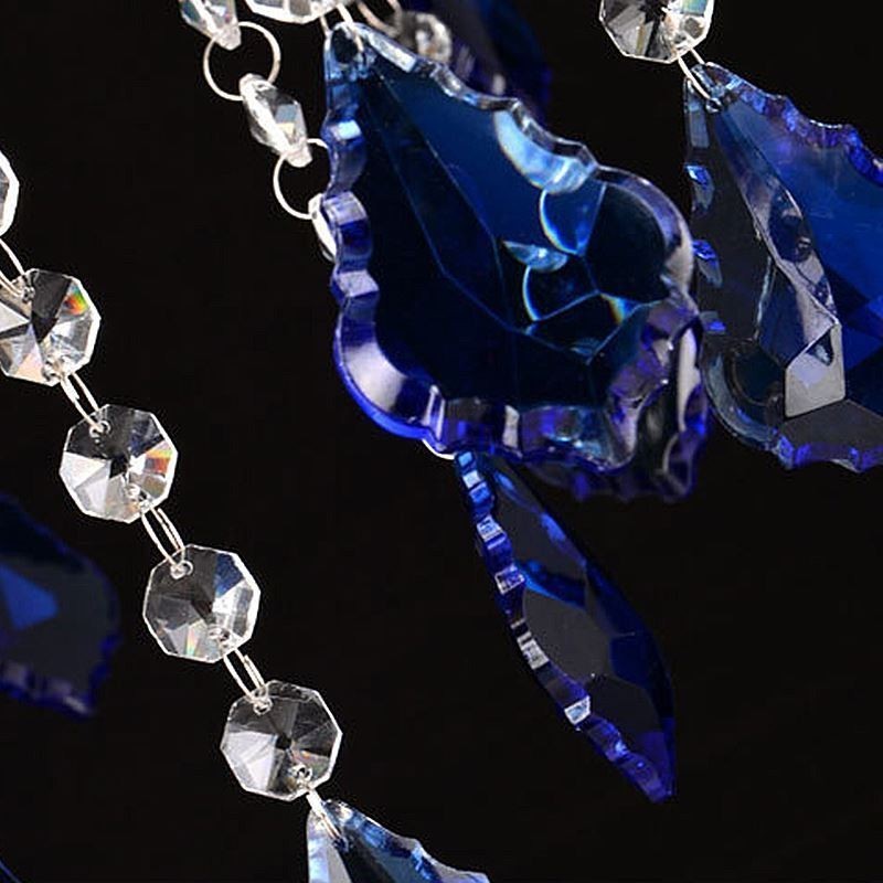 Lustre européen en cristal de luxe, suspension bleue