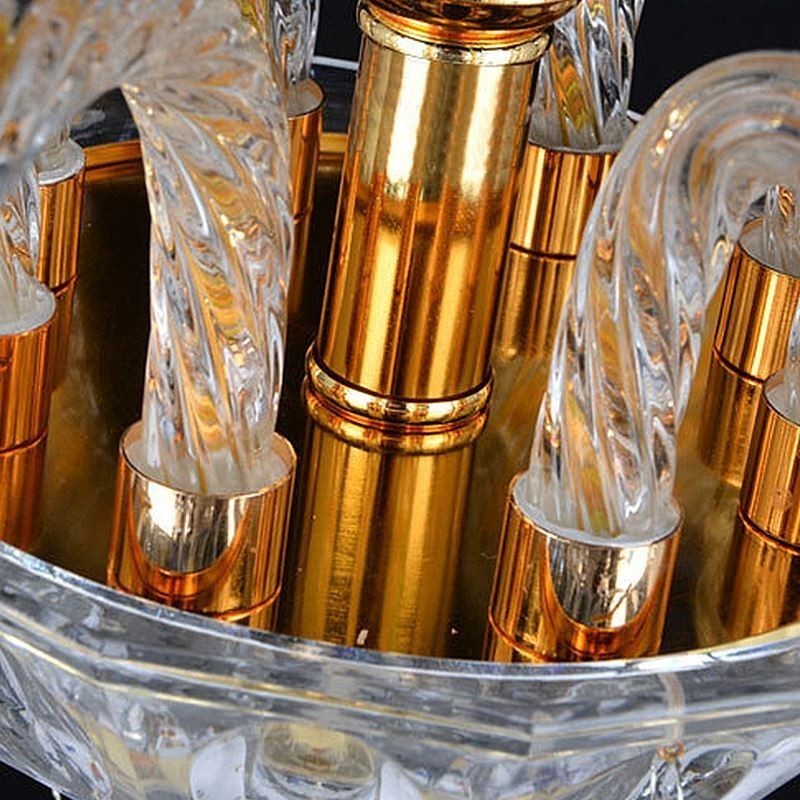 Lustre européen en cristal de luxe, suspension bleue