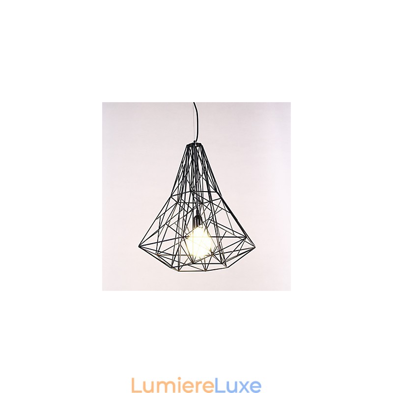 Lustre moderne contemporain en métal chromé