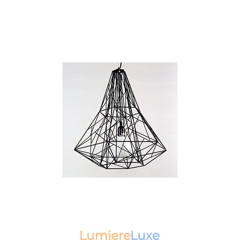 Lustre moderne contemporain en métal chromé