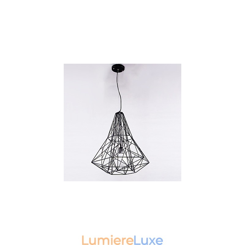 Lustre moderne contemporain en métal chromé